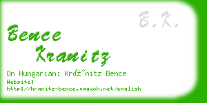 bence kranitz business card